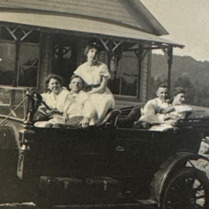 Vintage Automobile Photo Photograph Print Snapshot People in Car