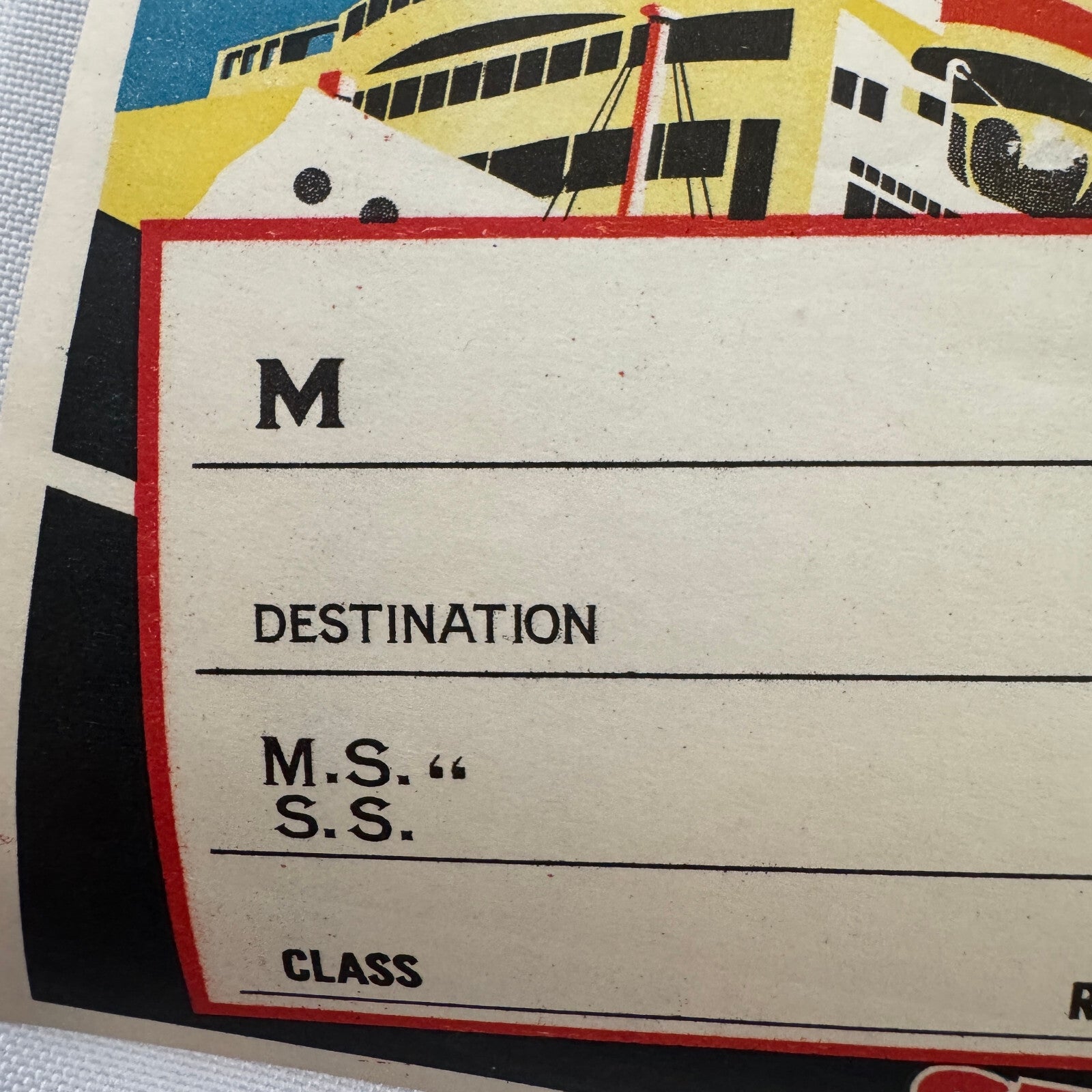 Vintage NYK Steamship Line Japan Luggage Travel Label NOS Unused