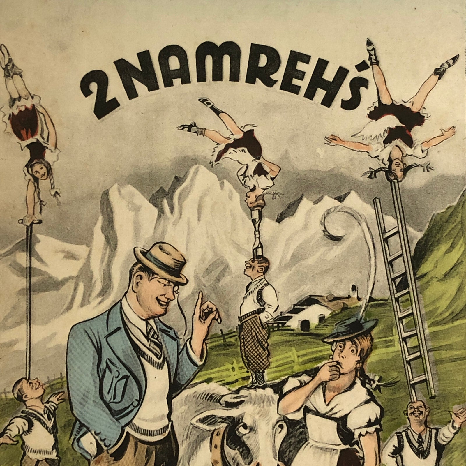 Circus Performer Postcard Post Card Acrobat Act 2 Namrehs German