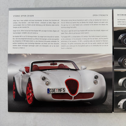 2009 Wiesmann Roadster MF5 Brochure Catalog Sports Car GERMAN Text