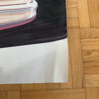 Car Styling Concept Illustration Art Drawing Sketch Vintage Lot of 2