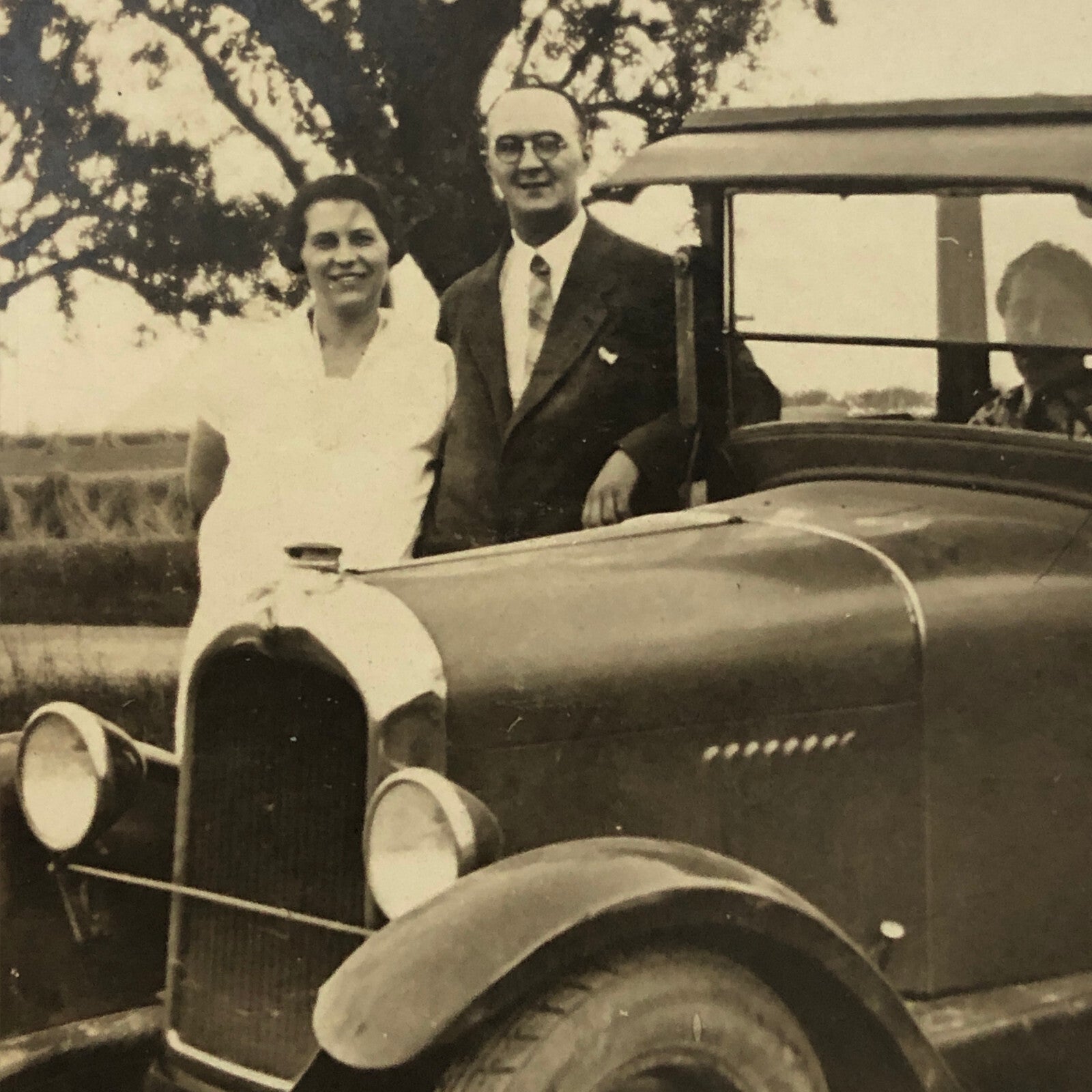 Vintage Photo Photograph Family Child with Antique Automobile Car - Tag AL22SM2