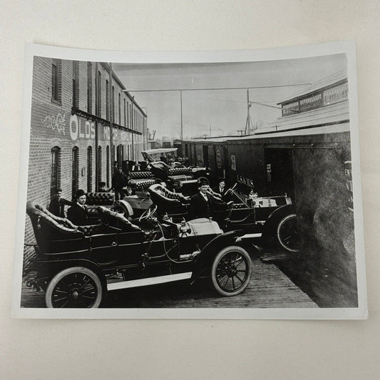1906 Oldsmobile Car Photo Photograph Print Vintage Factory Plant Boxcar Train GM