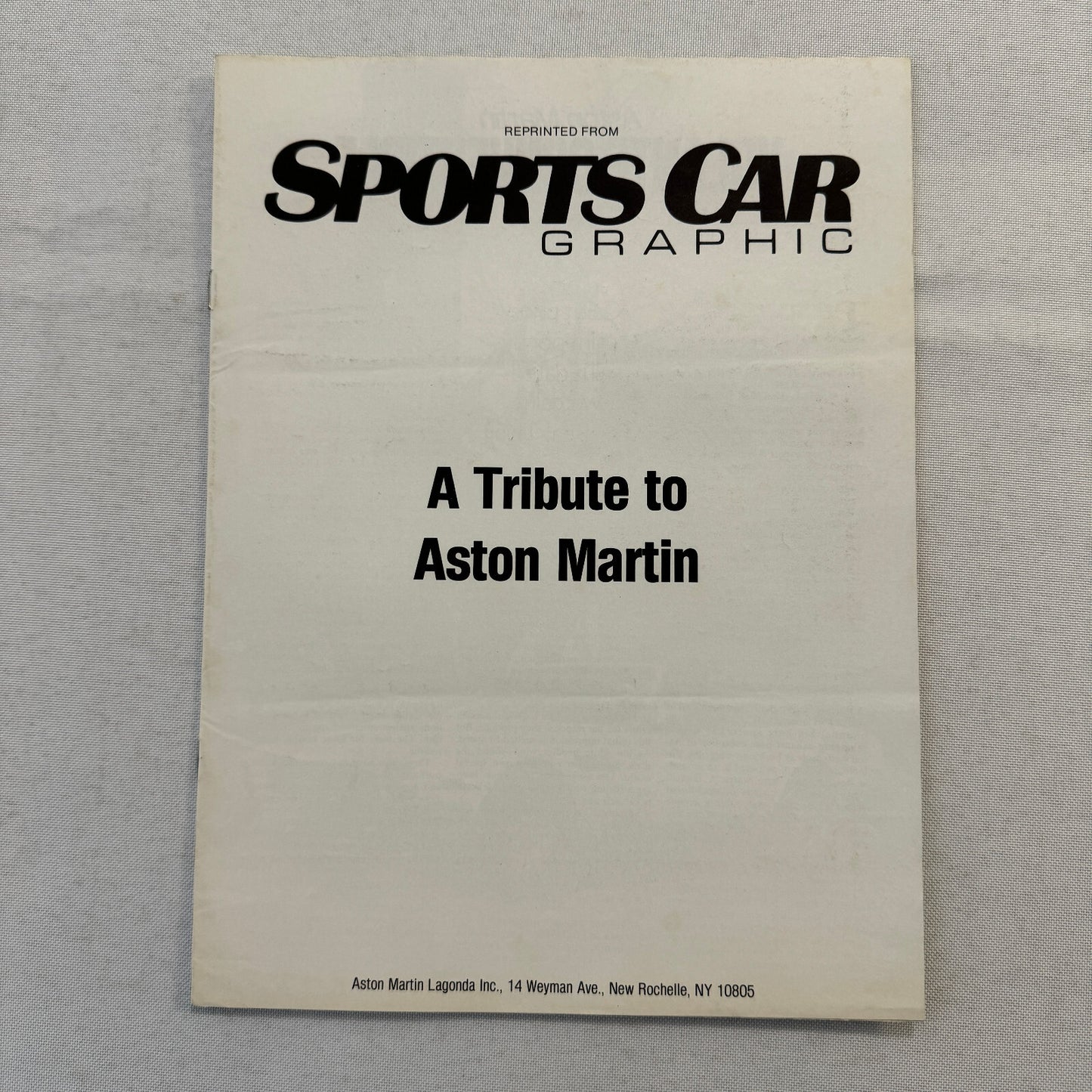 Aston Martin Volante Convertible Road Test Sales Brochure Catalog Sports Car