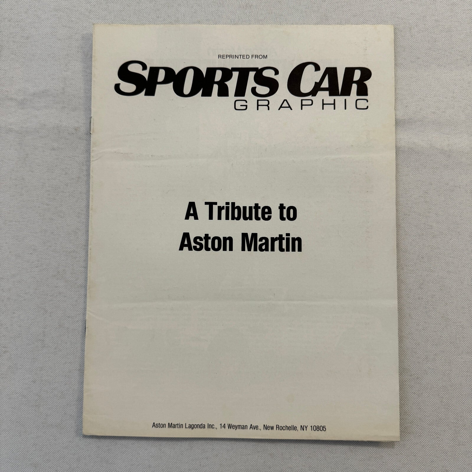 Aston Martin Volante Convertible Road Test Sales Brochure Catalog Sports Car