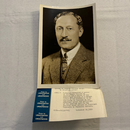 Vintage Press Photo Photograph Print French Finance American Debt 1925