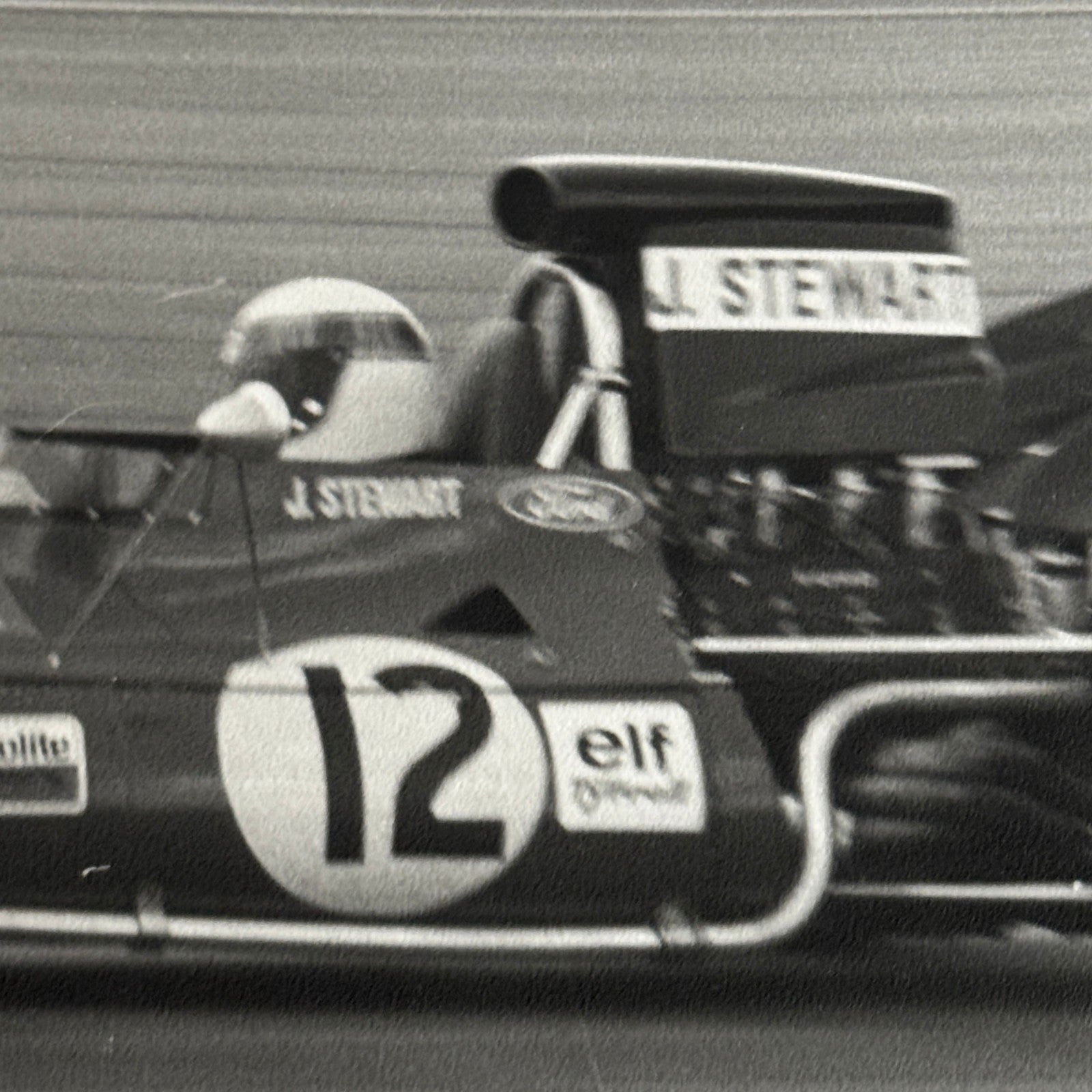 Vintage Racing Photo Jackie Stewart 1971 British Grand Prix Race Autocar