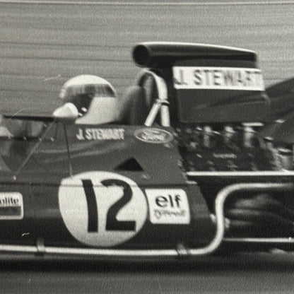 Vintage Racing Photo Jackie Stewart 1971 British Grand Prix Race Autocar