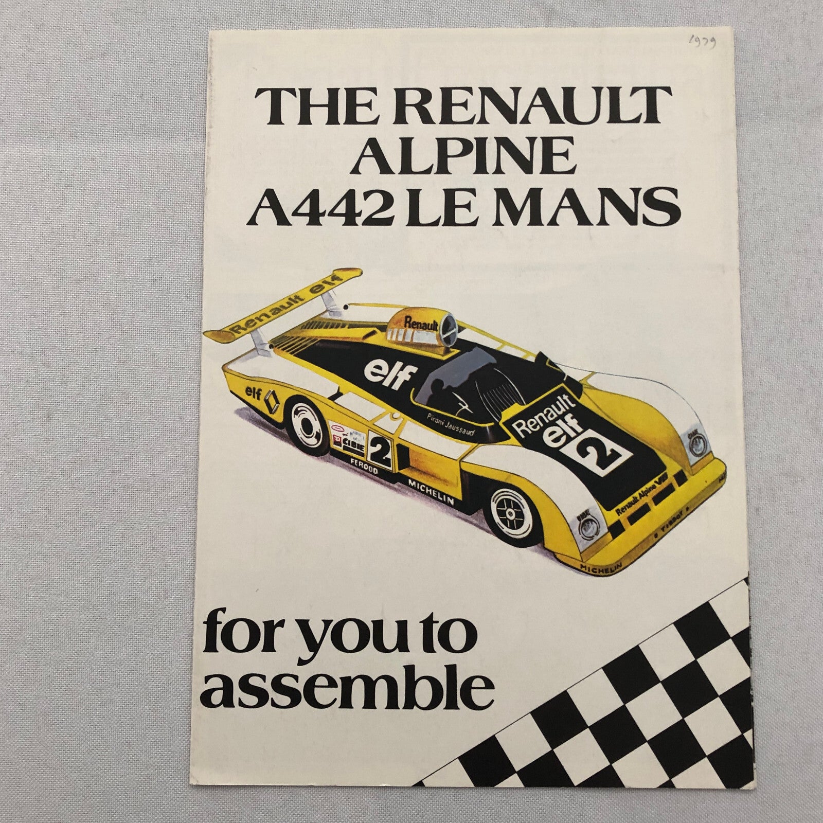 Renault A442 LeMans Paper Racing Car Model Brochure Renault 4 5 12 18 20 30 16