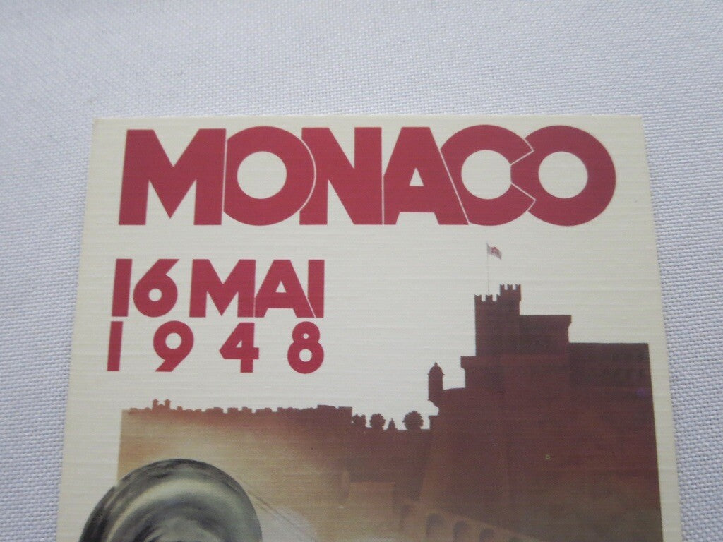 1948 Monaco Grand Prix Automobile Racing Car Postcard Post Card - Reproduction 