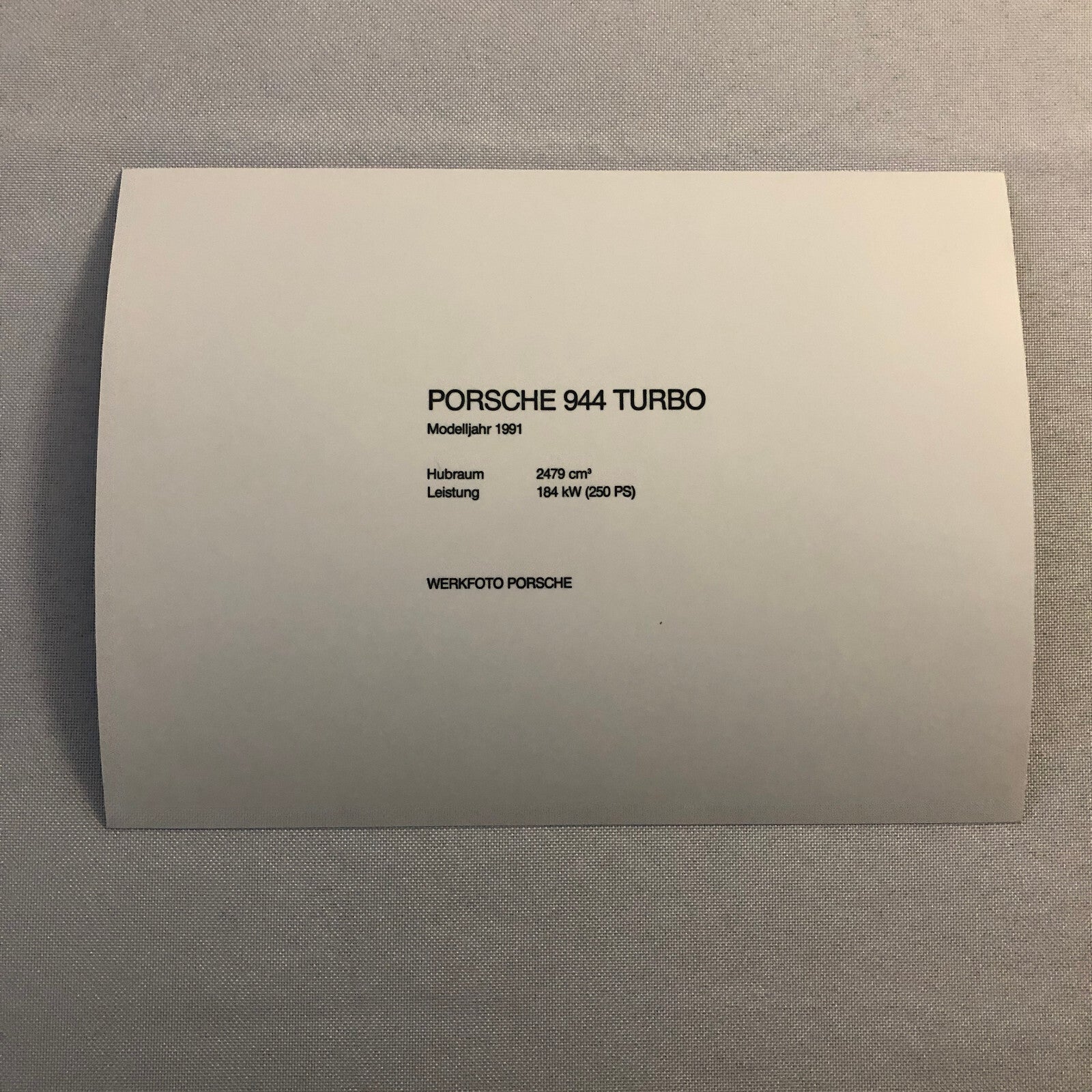 1991 Porsche 944 Turbo Factory Werkfoto Press Photo Photograph