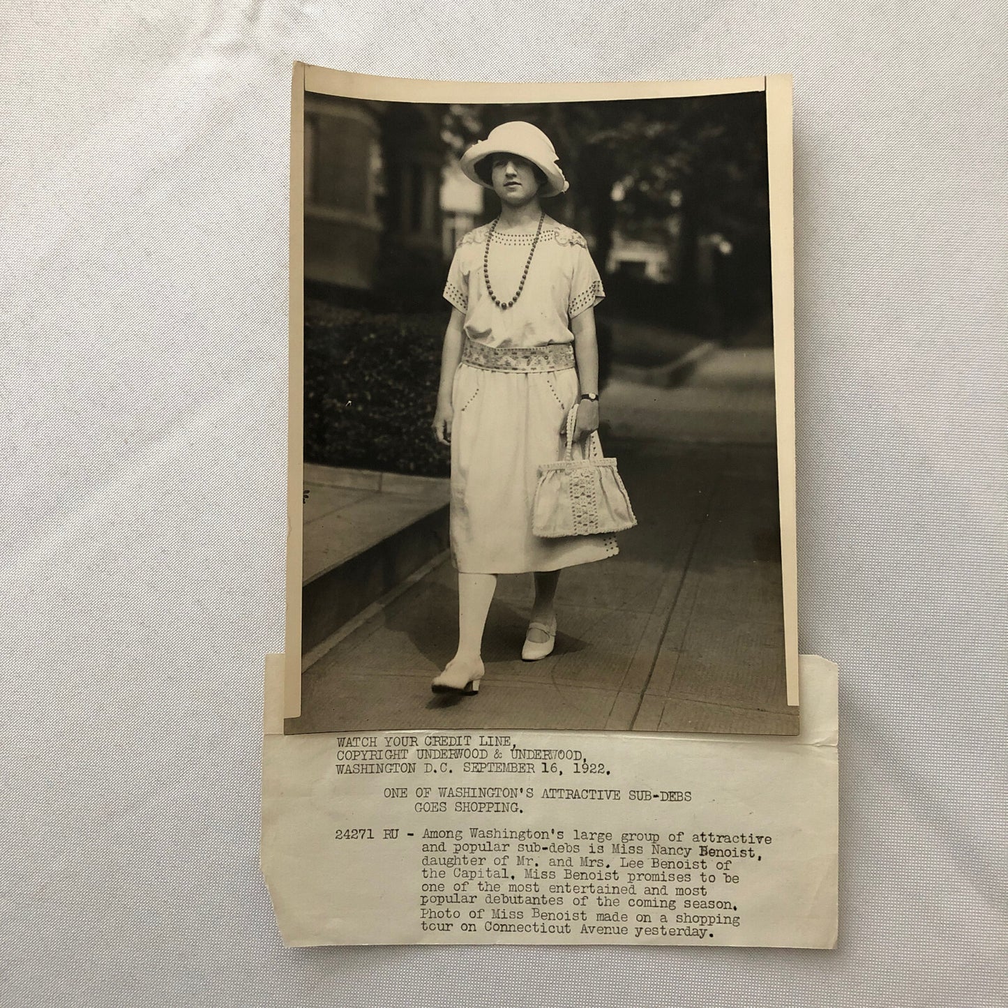 Press Photo Photograph Beautiful Debutante Woman 1922 Nancy Benoist