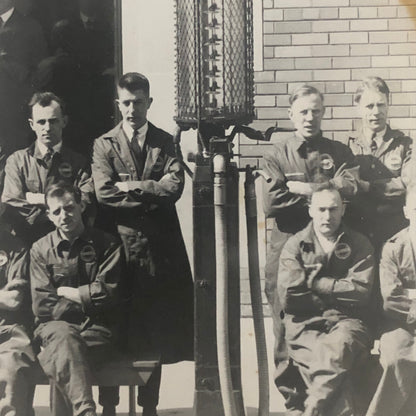 Vintage Car Automobile Service Station Gas Pump Workers Photo Photograph
