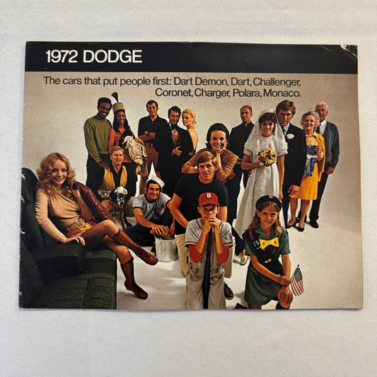 1972 Dodge Car Sales Brochure Catalog Dart Demon Challenger Coronet Charger +