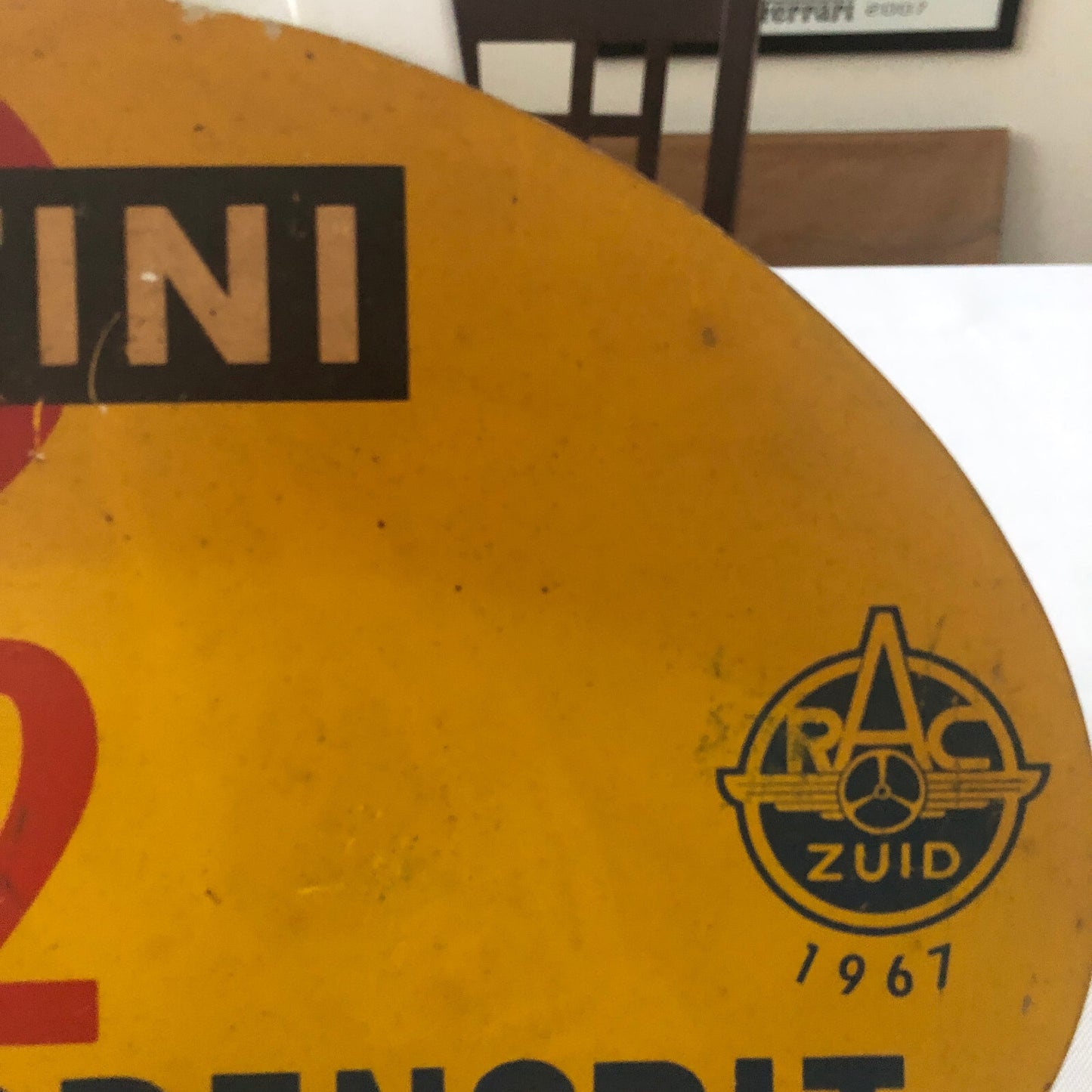 1967 RAC Zuid Brabant Grensrit Car Rally Rallye Participant Plate w/ Martini Ad