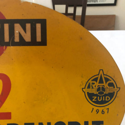 1967 RAC Zuid Brabant Grensrit Car Rally Rallye Participant Plate w/ Martini Ad