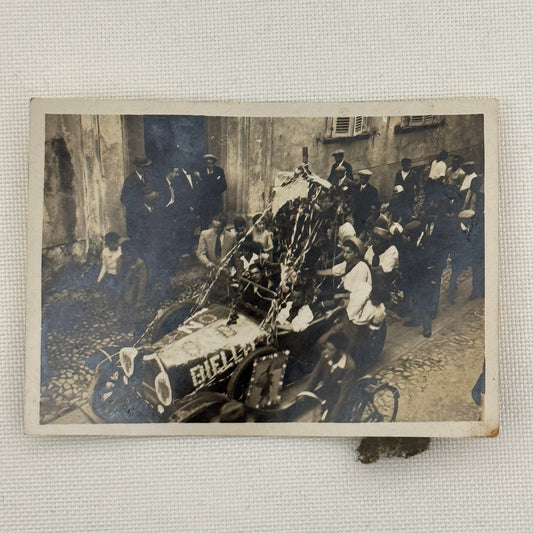 Vintage Photograph Photo People with Decorated Car Early Automobile Antique