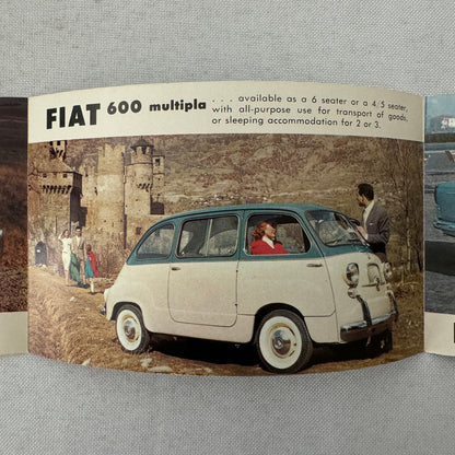 Fiat Car Sales Brochure Catalog Fiat 600 1200 Roadster 600 Multipla 1100 Canada