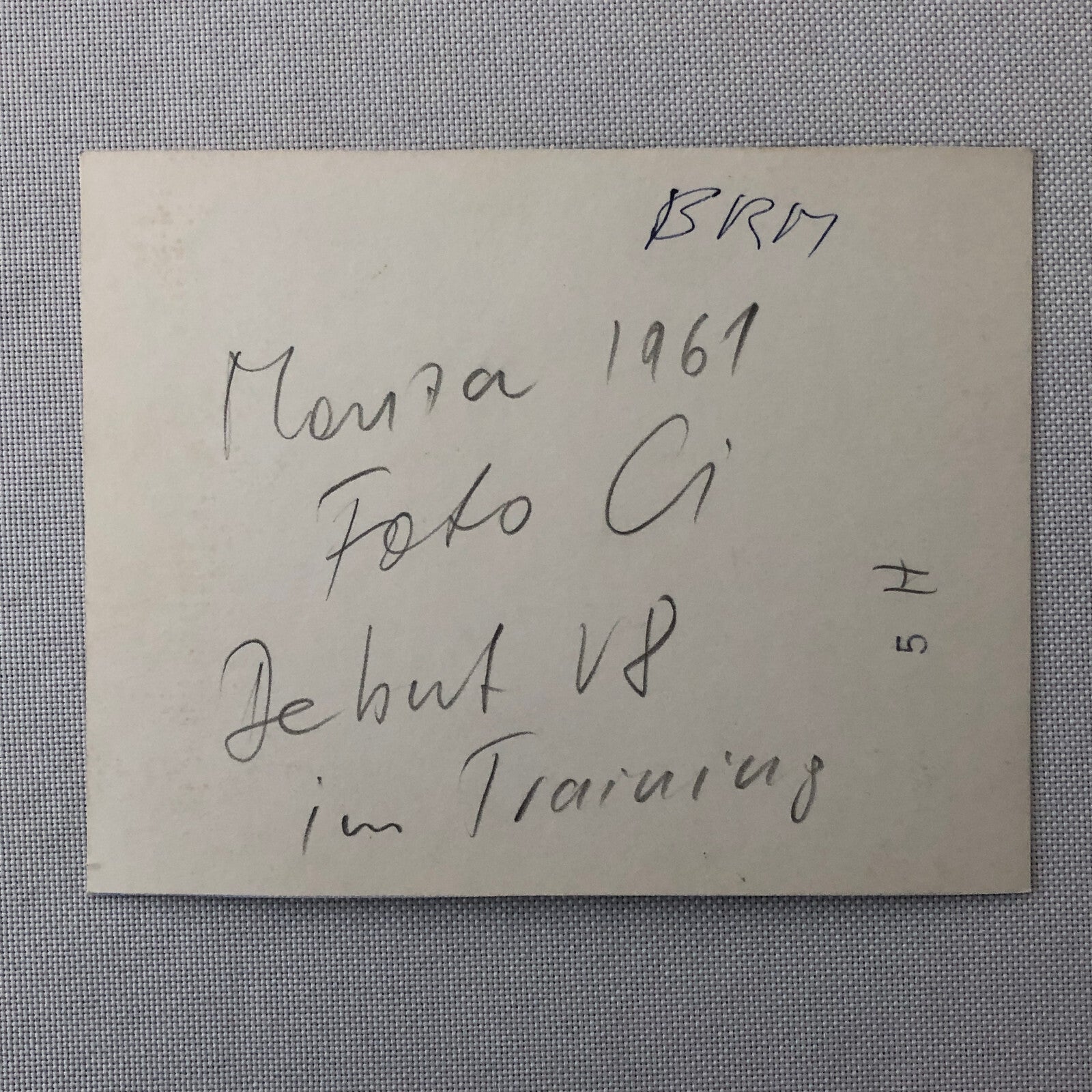 Vintage Racing Photo Photograph BRM Race Car 1961 Monza