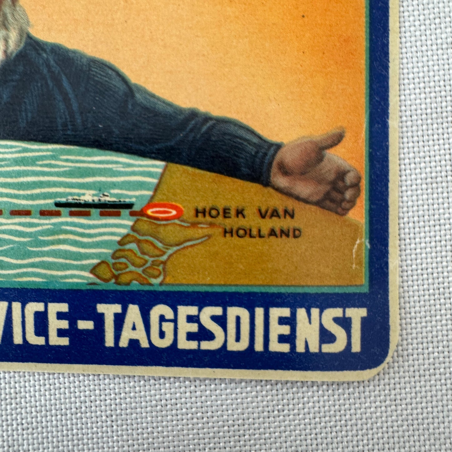 Vintage Travel Luggage Label Dutch Holland Netherlands Steamship Ship Boat ?
