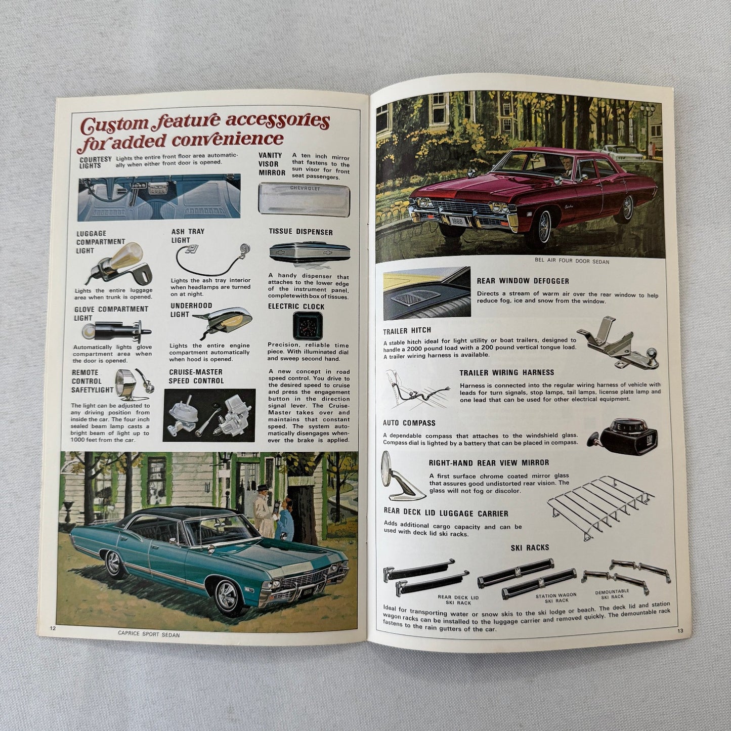 1968 Chevrolet Custom Accessories Brochure Catalog Caprice Bel Air Impala +