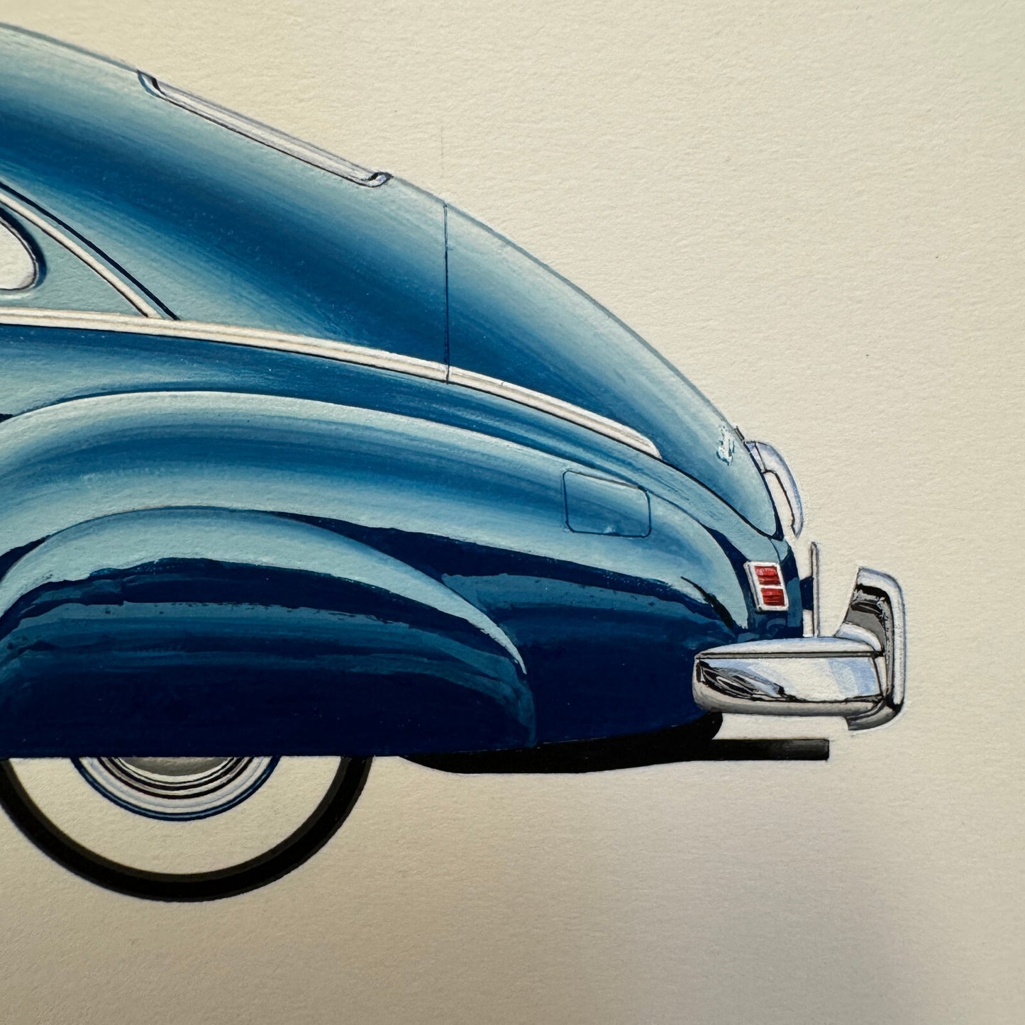 1947 Packard Custom Super Clipper Club Car Illustration Art Drawing Hand Drawn