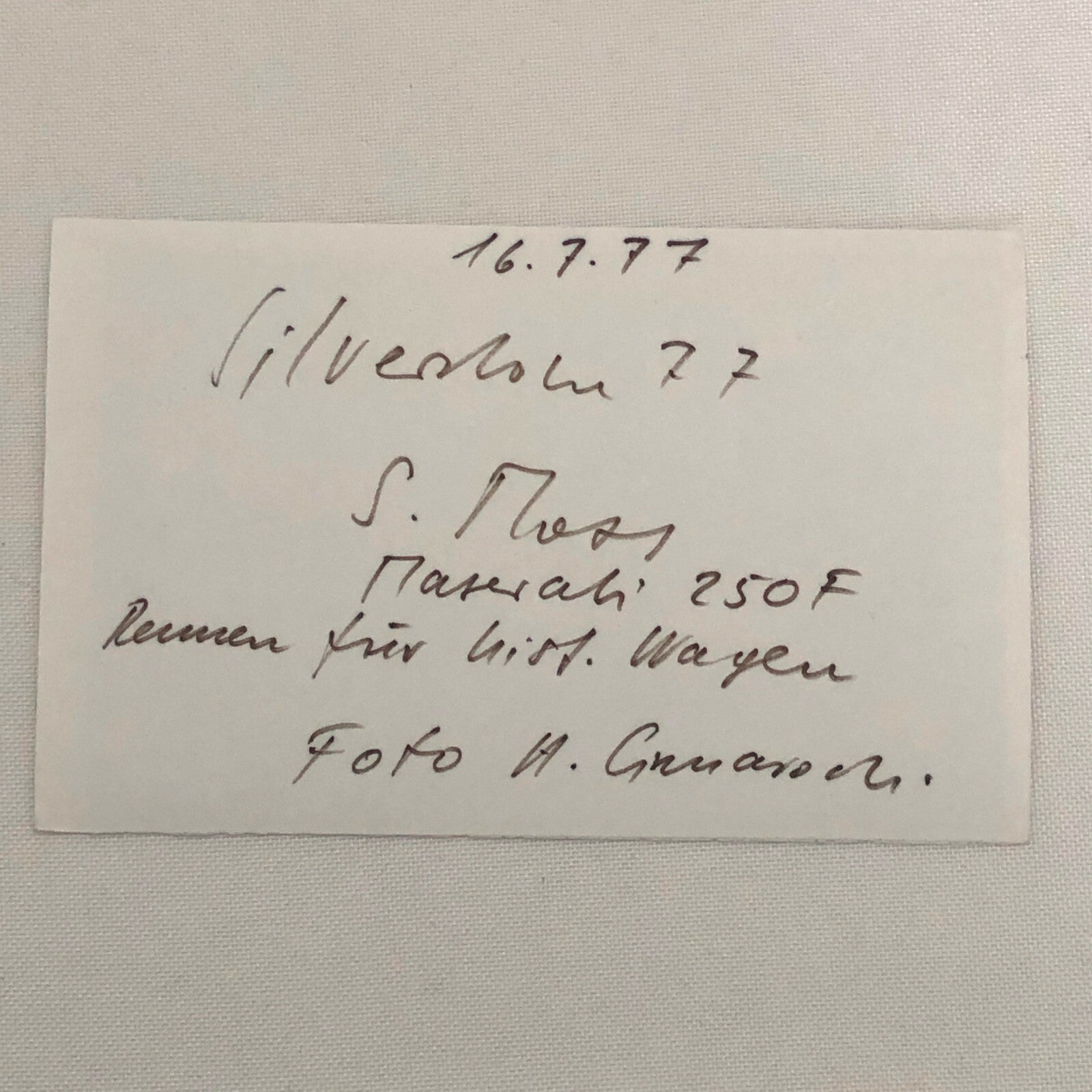 Vintage Racing Photo Photograph Stirling Moss in Maserati 250F at Silverstone  