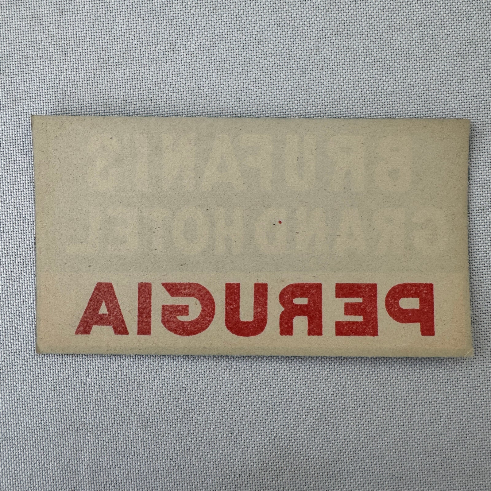 Vintage Hotel Travel Luggage Label Brufani Grand Hotel Perugia Italy Italian