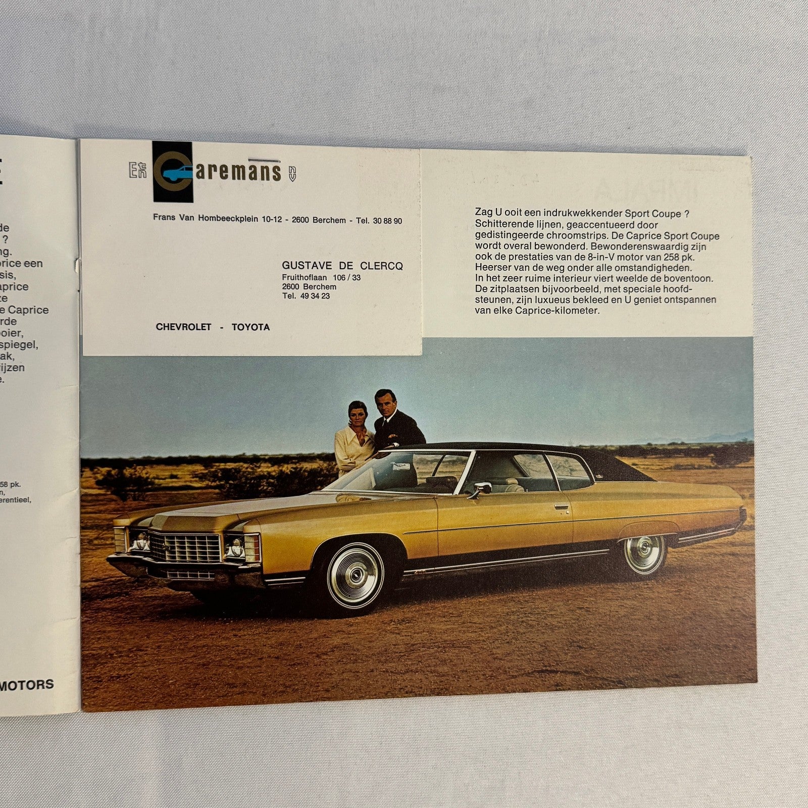 1971 Chevrolet Car Sales Brochure Catalog Corvette Vega Caprice Camaro DUTCH