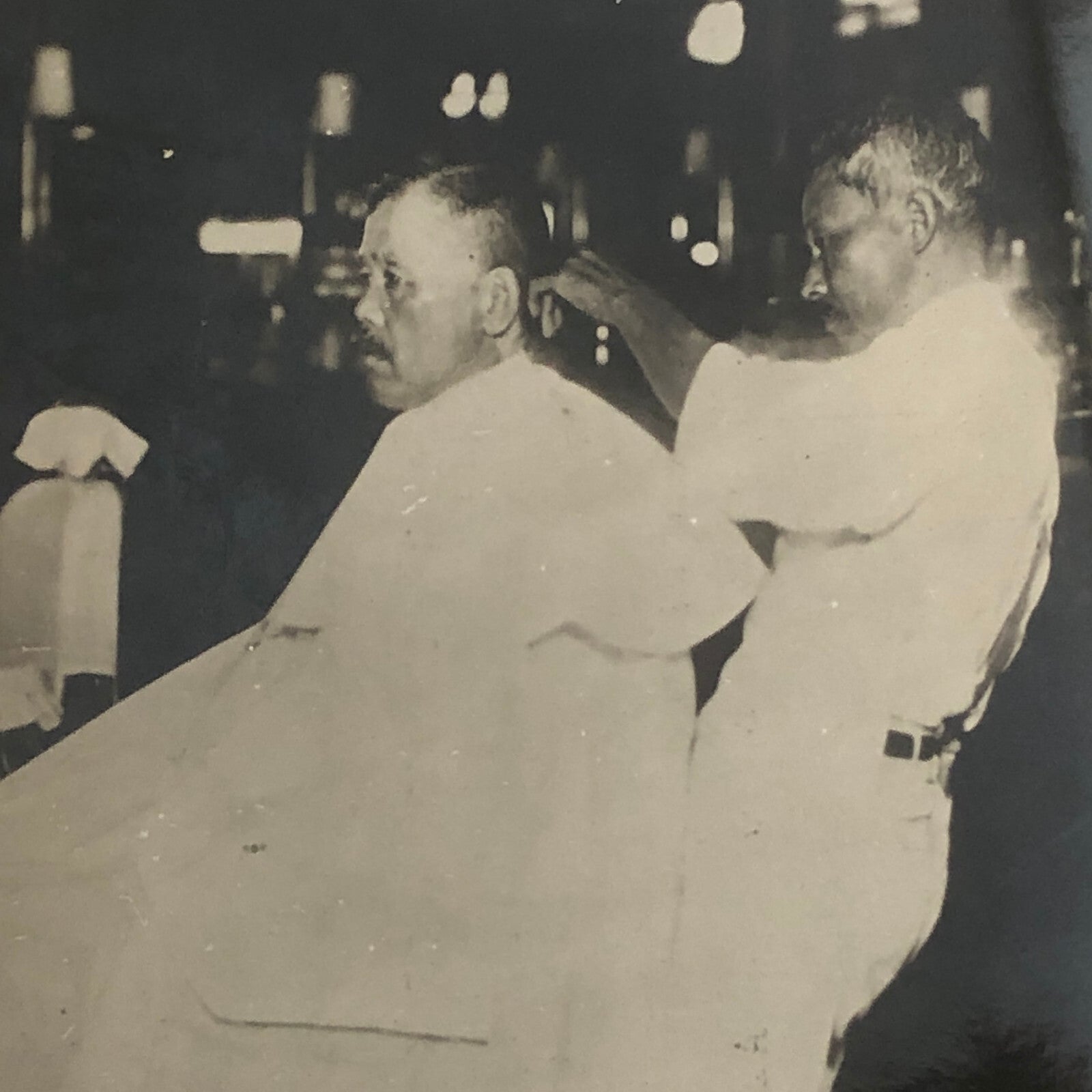 Press Photo Photograph Japanese Premier Wakatsuki Reijirō Haircut Barber