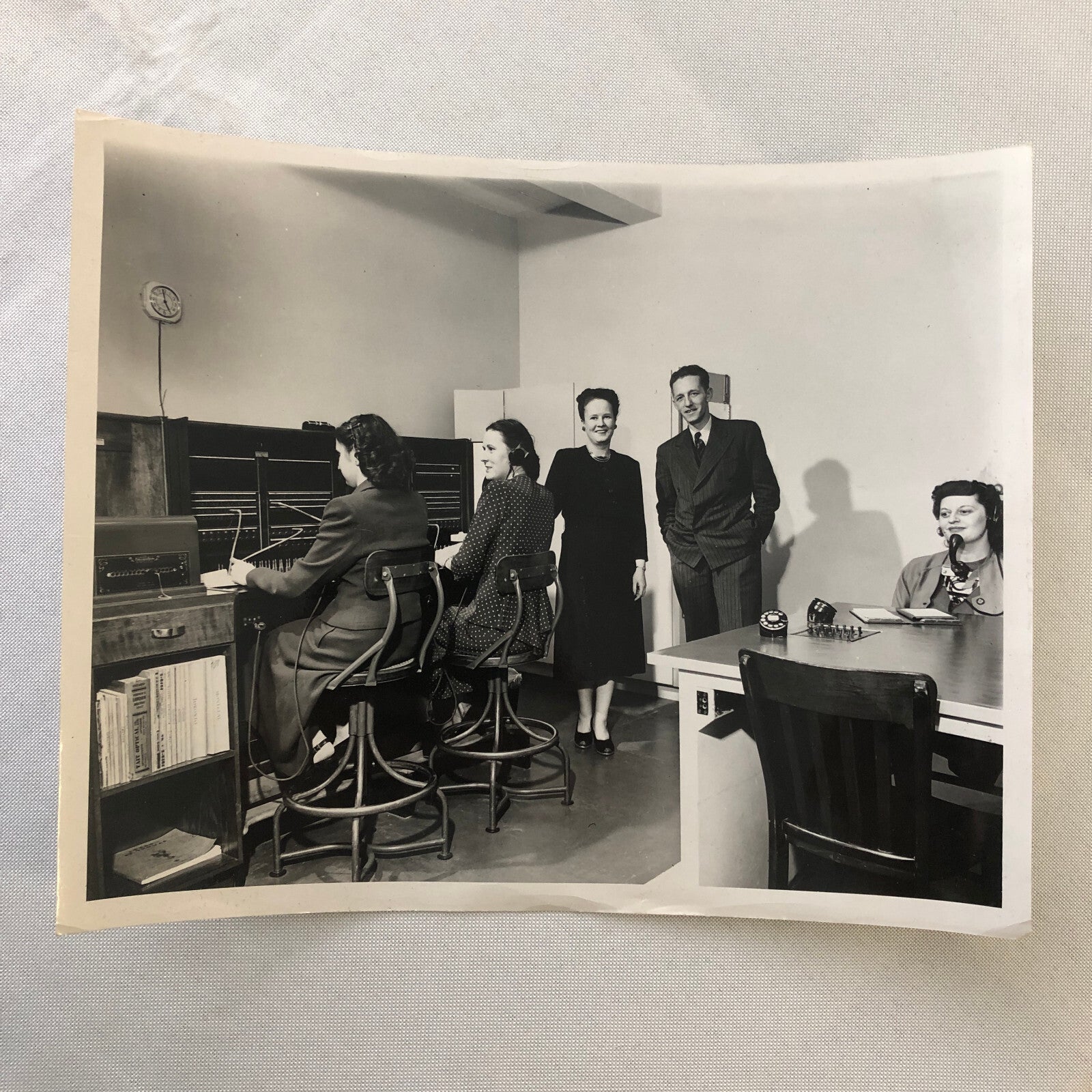 Vintage Photo Photograph Telephone Switchboard Office Workers Bell Canada