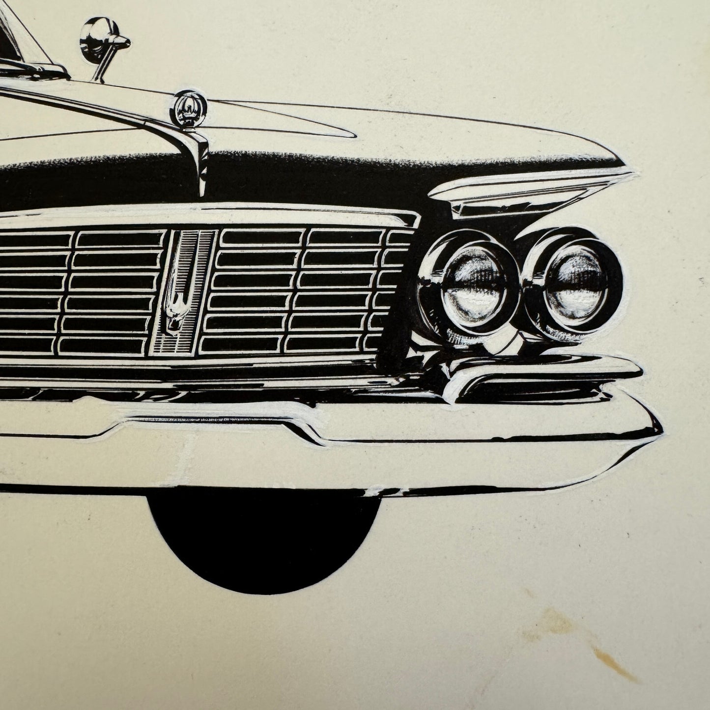 Chrysler Imperial Illustration Art Drawing Hand Drawn Robert Preis Vintage