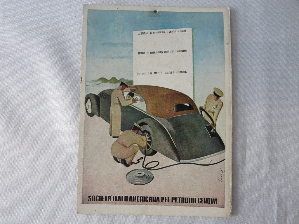 Poster Italian Gas and Oil Petroleum Societa Italo Pel Petrolio Small Size