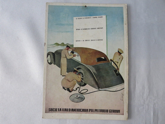 Poster Italian Gas and Oil Petroleum Societa Italo Pel Petrolio Small Size