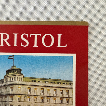 Vintage Hotel Travel Luggage Label Hotel Bristol Wien Vienna Austria