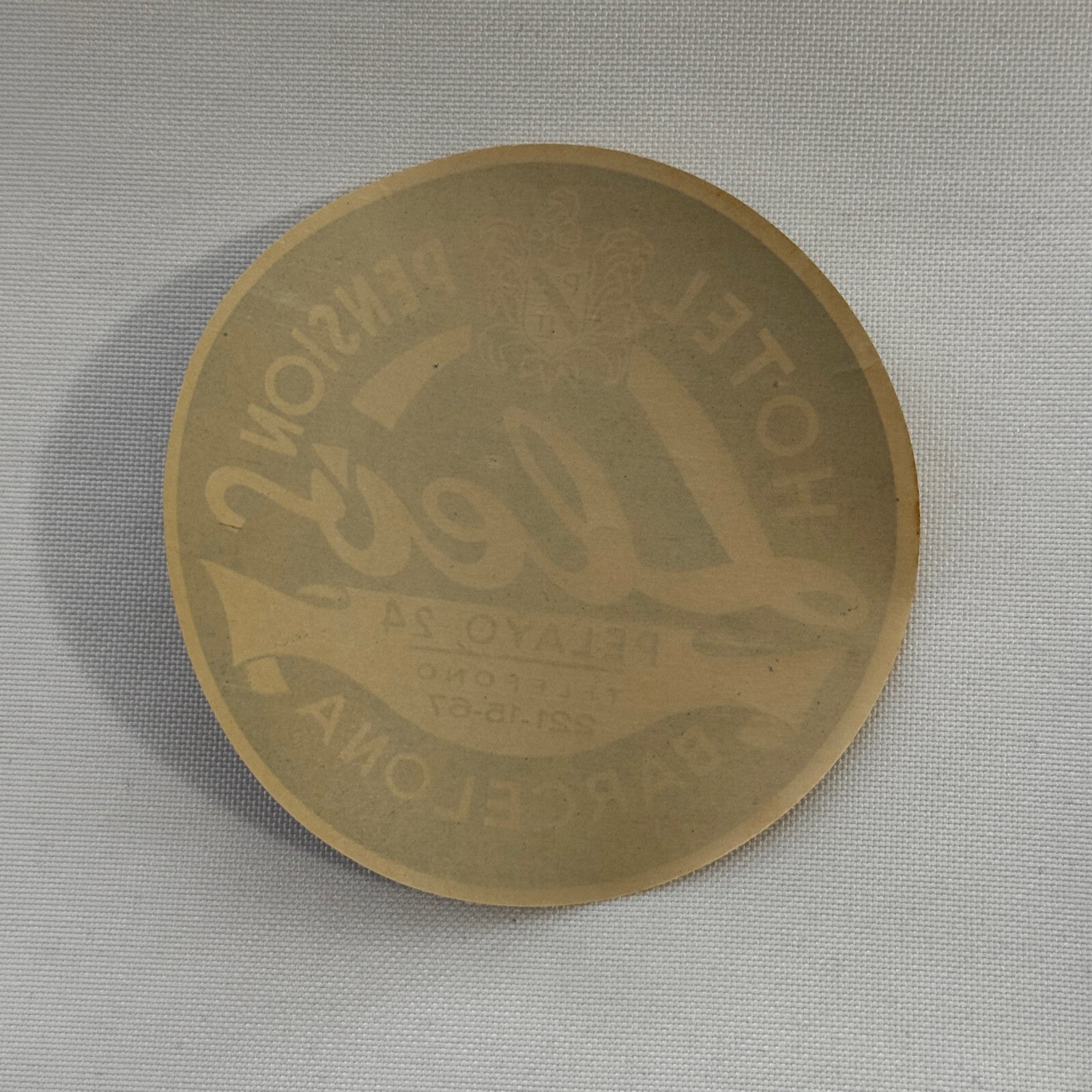 Vintage Travel Luggage Label Hotel Pension Lleo Barcelona Spain Spanish