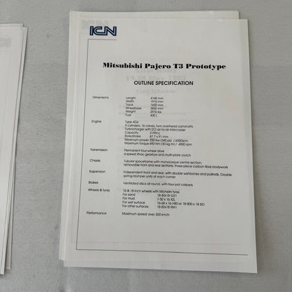 Rothmans Mitsubishi Pajero Rally Rallye Racing Press Kit 1993 Atlas Rally Photo