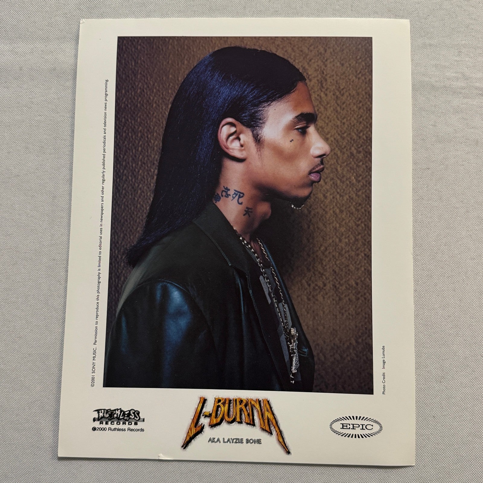 L Burna Music Publicity Press Photo Photograph Layzie Bone Thugs N Harmony 2001