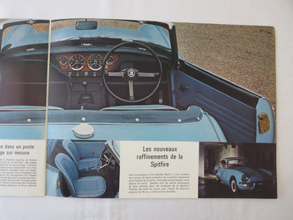 1960s Triumph Spitfire Mark 3 Sales Brochure Advertising Catalog - FRENCH TEXT