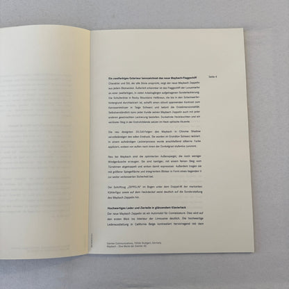 2009 Maybach 62 Zeppelin Car Press Kit Photo Brochure GERMAN