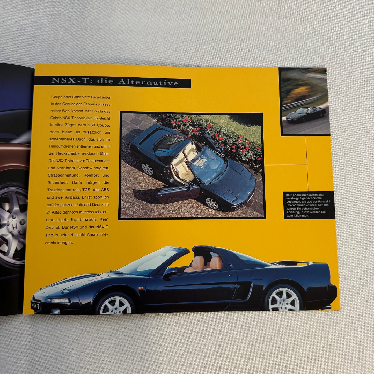 Honda NSX Car Sales Brochure Catalog Advertising GERMAN Text Acura NSX NSX-T