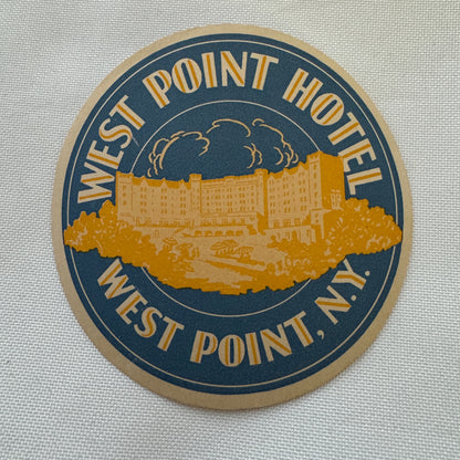 Vintage West Point New York West Point Hotel Luggage Label