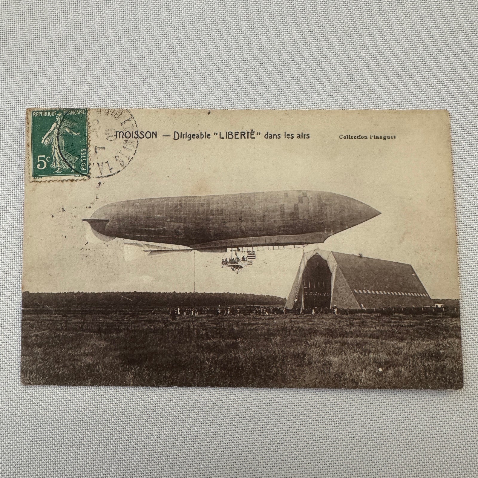 Vintage Zeppelin Airship Dirigible Postcard Post Card French Dirigeable Liberte