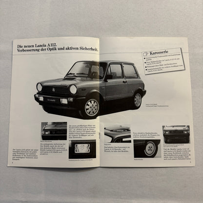 Lancia A112 LX Abarth Car Sales Brochure Catalog Lancia A 112