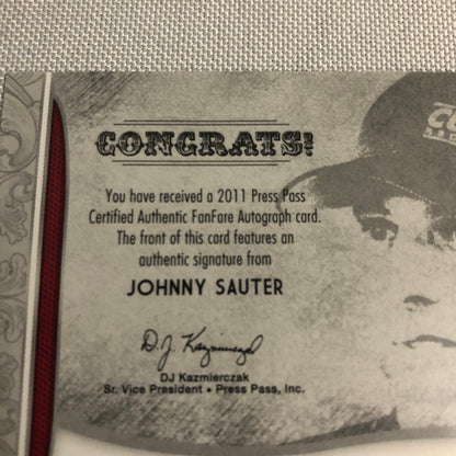 2011 Press Pass Fanfare Autograph Johnny Sauter Signed Signature Auto NASCAR