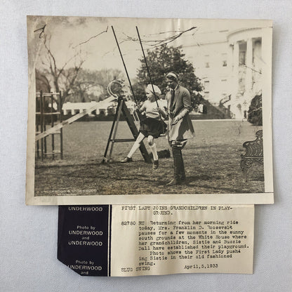 Press Photo Photograph Eleanore Roosevelt Grand Children Whitehouse 1933