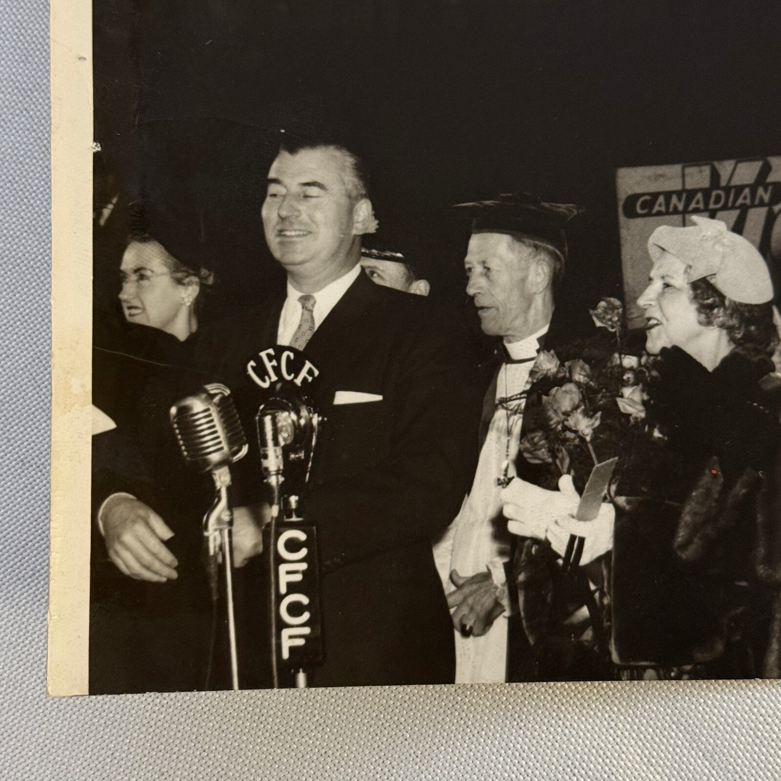 Vintage Canadian Navy Officials Military Press Photo Photograph French 1954