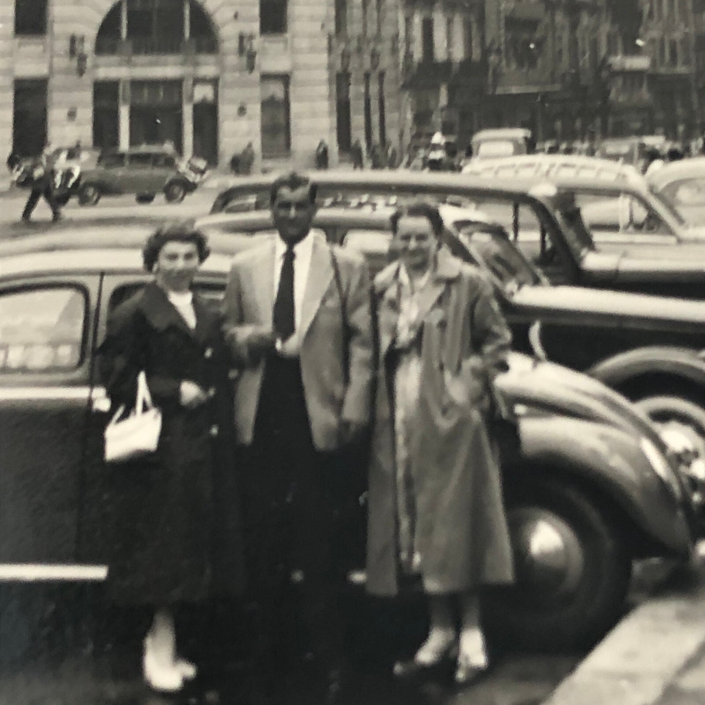 Vintage Photo Photograph Snapshot People with VW Volkswagen Beetle Bug Cars