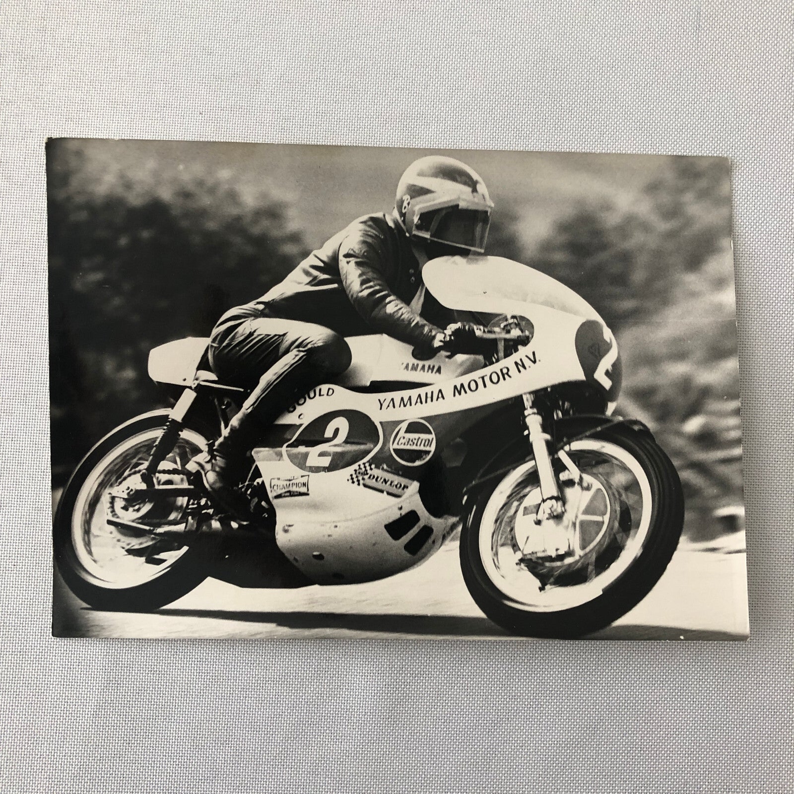Vintage Motorcycle Racing Photo photograph Yamaha Race Bike Rider