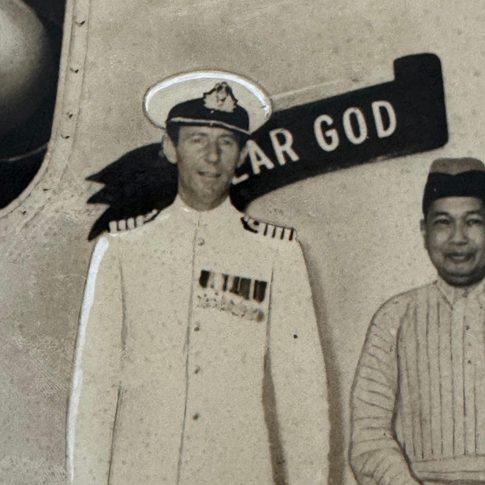 Sultan of Selangor on Battleship Cruiser Newcastle Press Photo Malaysia 1955